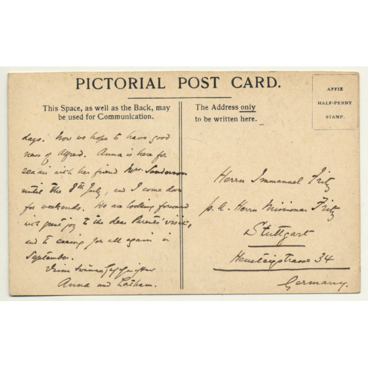 Sussex / UK: View From The Pier Bognor (Vintage Postcard 1904)