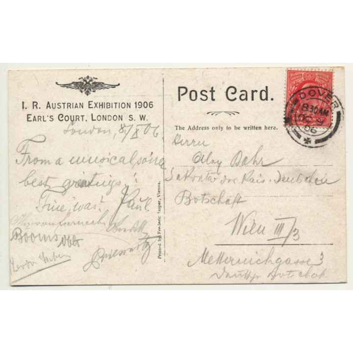 London / UK: Souvenir - Austrian Exhibition 1906 (Vintage Postcard)