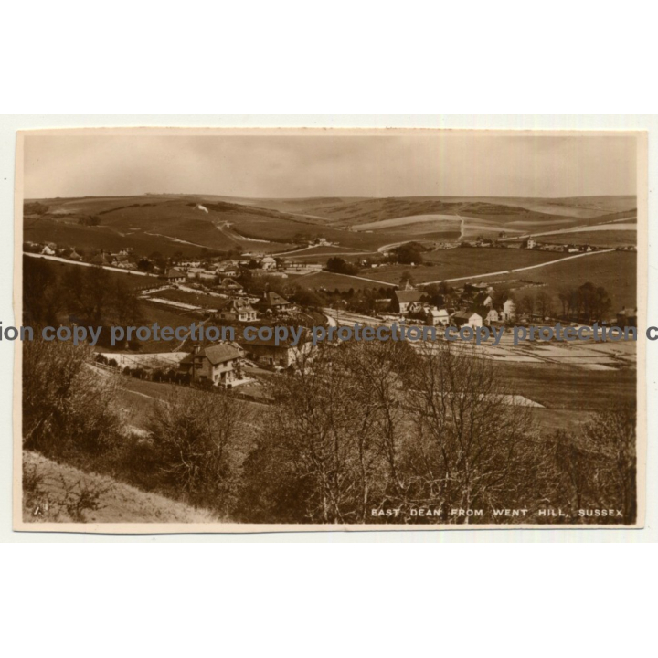 UK: East Dean From Went Hill, Sussex (Vintage RPPC)