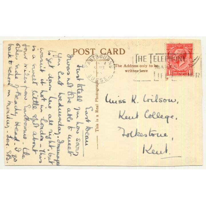 UK: East Dean From Went Hill, Sussex (Vintage RPPC)