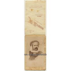 A. Leroux, Alger: Portrait Of Tourist W. Turban (Vintage Cabinet Card Photo ~1900)