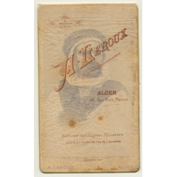 A. Leroux, Alger: Portrait Of Tourist W. Turban (Vintage Cabinet Card Photo ~1900)