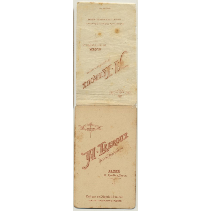 A. Leroux, Alger: Portrait Of Tourist W. Turban (Vintage Cabinet Card Photo ~1900)