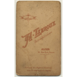 A. Leroux, Alger: Portrait Of Tourist W. Turban *2 (Vintage Cabinet Card Photo Pre 1900)
