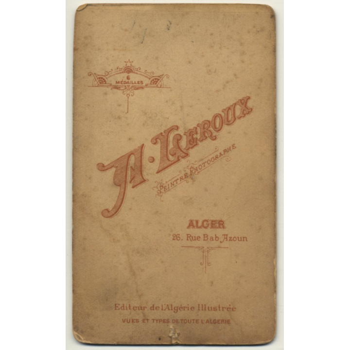 A. Leroux, Alger: Portrait Of Tourist W. Turban *2 (Vintage Cabinet Card Photo Pre 1900)