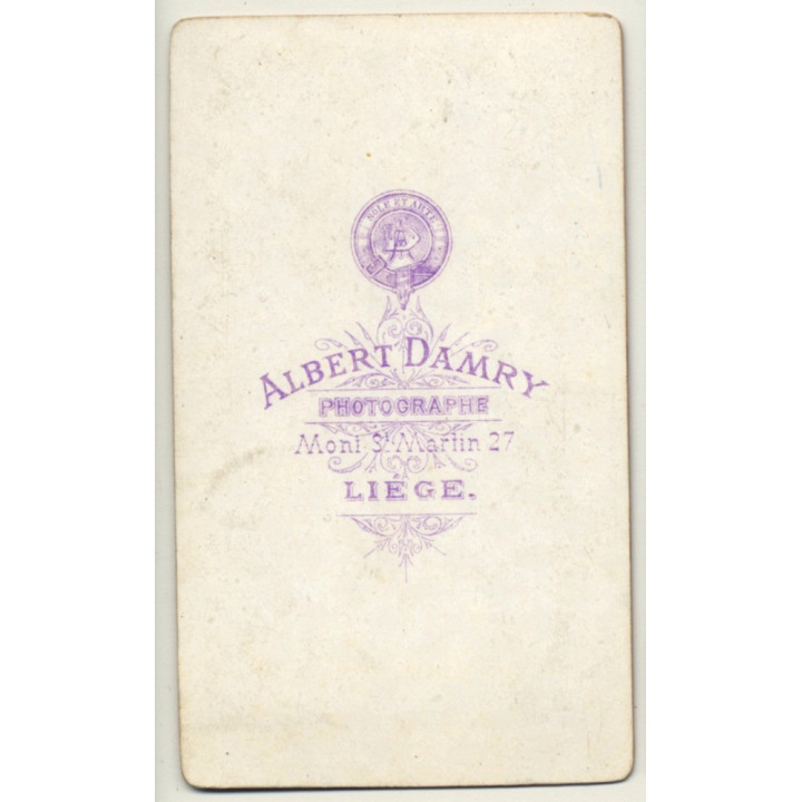 A. Damry / Liége: Young Woman Lost In Thought (Vintage Carte De Visite / CDV ~1870)