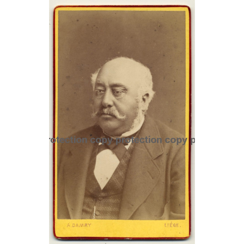 A. Damry / Liége: Young Woman Lost In Thought (Vintage Carte De Visite / CDV ~1870)