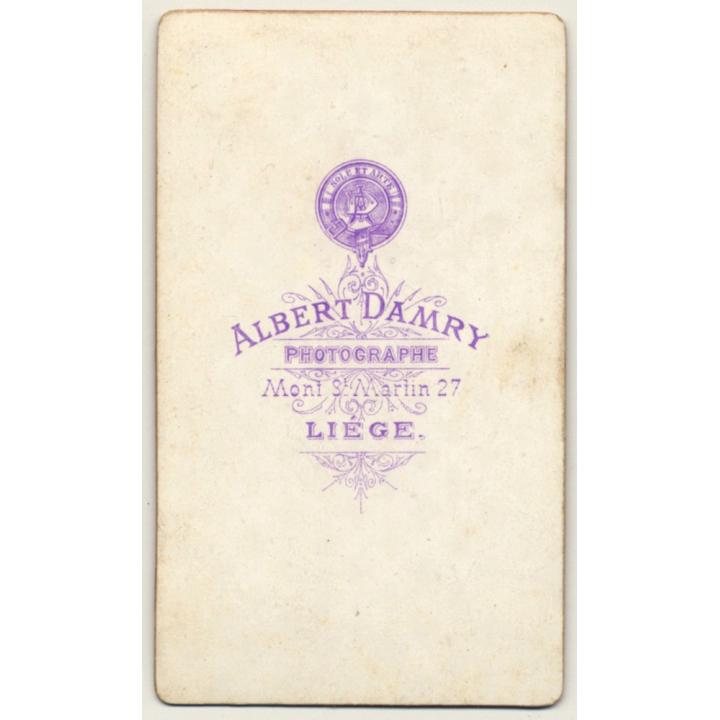 A. Damry / Liége: Young Woman Lost In Thought (Vintage Carte De Visite / CDV ~1870)