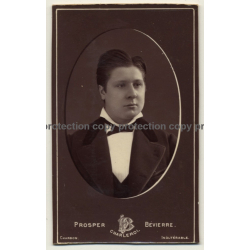 A. Damry / Liége: Old Man In Suit W. Vest (Vintage Carte De Visite / CDV ~1870)