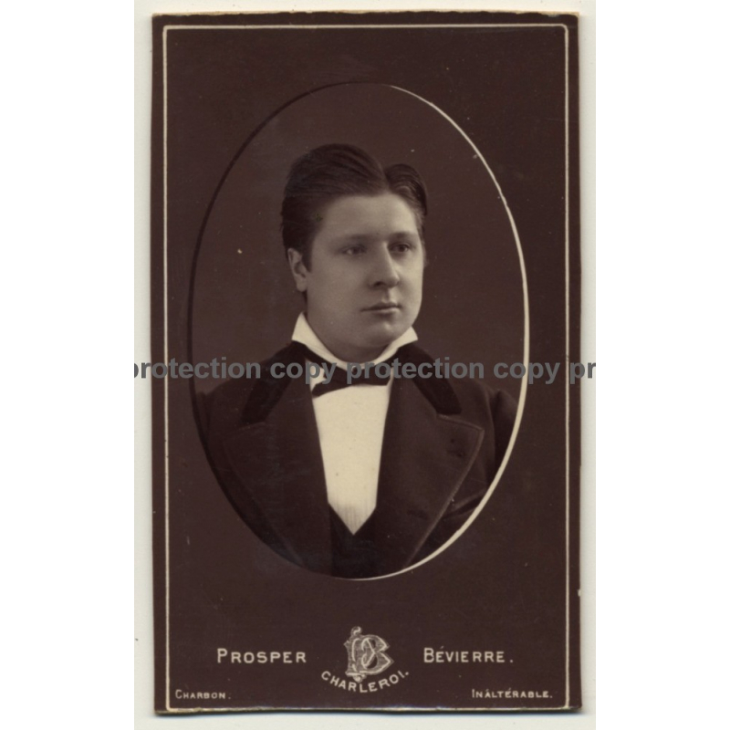 A. Damry / Liége: Old Man In Suit W. Vest (Vintage Carte De Visite / CDV ~1870)