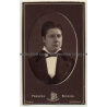 A. Damry / Liége: Old Man In Suit W. Vest (Vintage Carte De Visite / CDV ~1870)