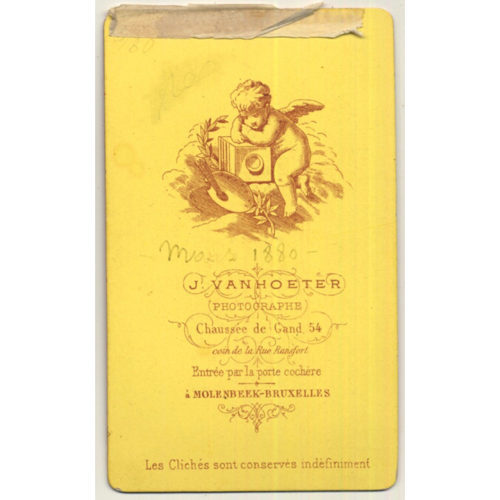 J. Vanhoeter: Good Looking Young Man (Vintage Carte De Visite / CDV ~1880s)