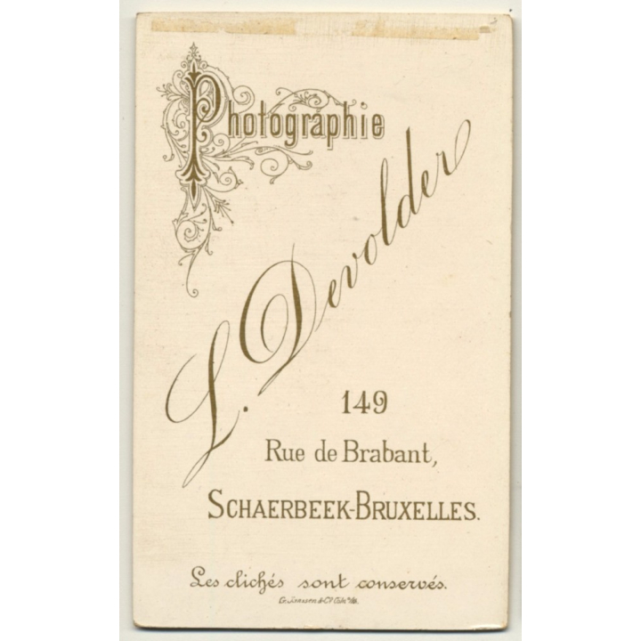 L. Devolder / Bruxelles: Cheeky Boy Leans Against Tree Trunk (Vintage Carte De Visite / CDV ~1860s)