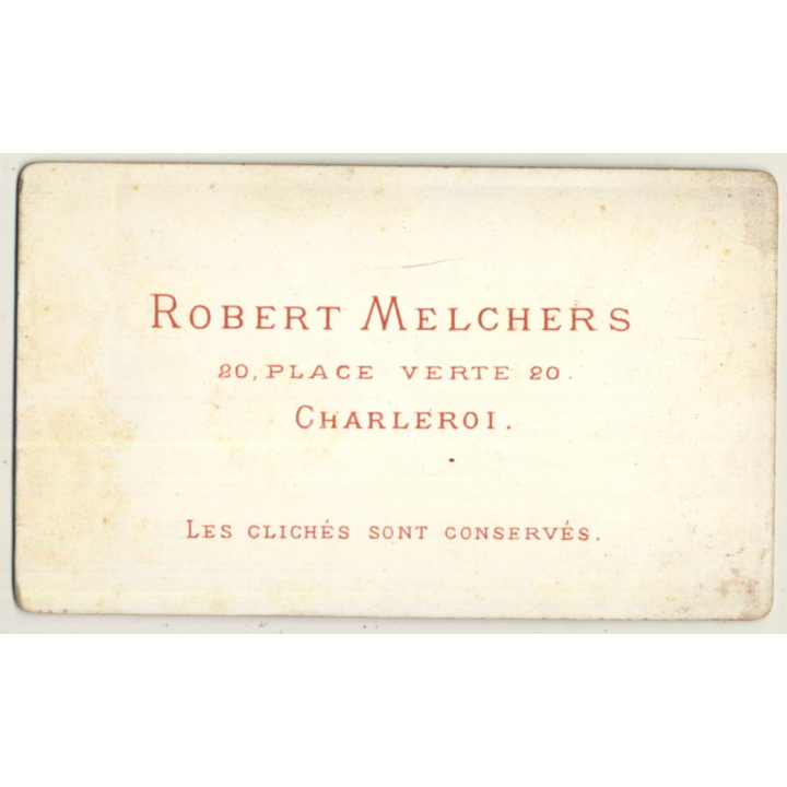 R. Melchers: Chubby Baby Girl W. Drum & Stick (Vintage Carte De Visite / CDV ~1870s/1880s)