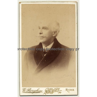 G. Borghese / Roma: Portrait Of Fine Older Man (Vintage Carte De Visite / CDV ~1870s/1880s)