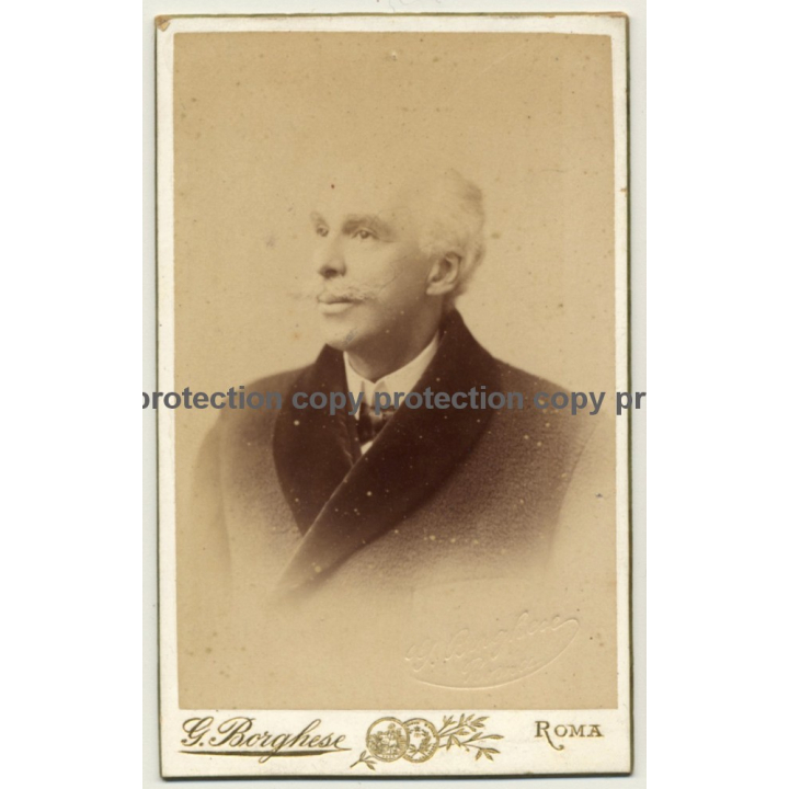 G. Borghese / Roma: Portrait Of Fine Older Man (Vintage Carte De Visite / CDV ~1870s/1880s)