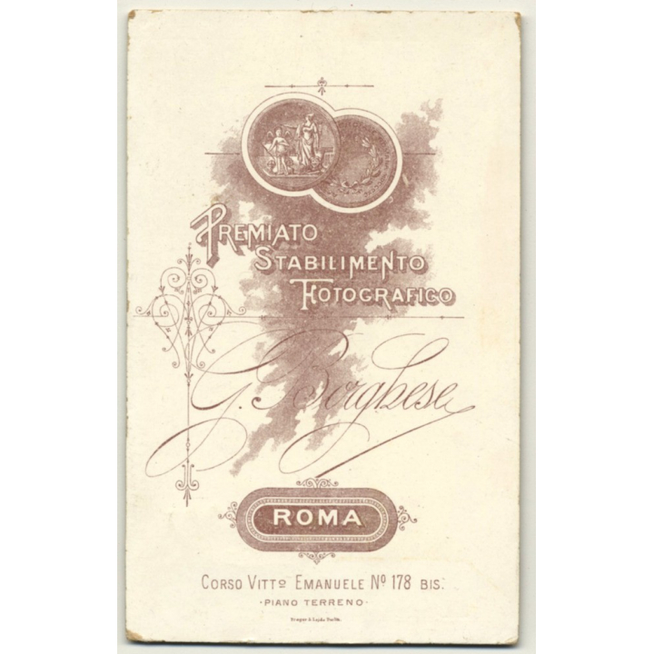 G. Borghese / Roma: Portrait Of Fine Older Man (Vintage Carte De Visite / CDV ~1870s/1880s)