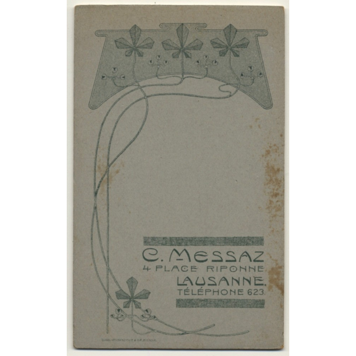 C. Messaz / Lausanne: Smart Young Man In Suit (Vintage Carte De Visite / CDV 1903)