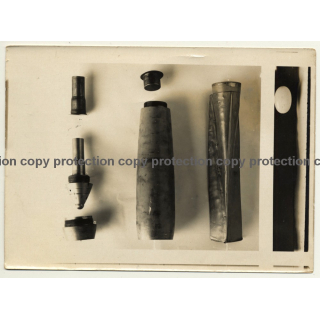 German Aviator Bomb / Service Photographique Armée Belge SPAB (Vintage Photo ~1920s)