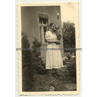 Adult Woman & Her Beloved Teddy Bear (Vintage Photo Germany 1936)