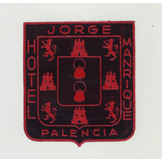 Hotel Jorge Manrique - Palencia / Spain (Vintage Luggage Label)