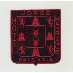 Hotel Jorge Manrique - Palencia / Spain (Vintage Luggage Label)