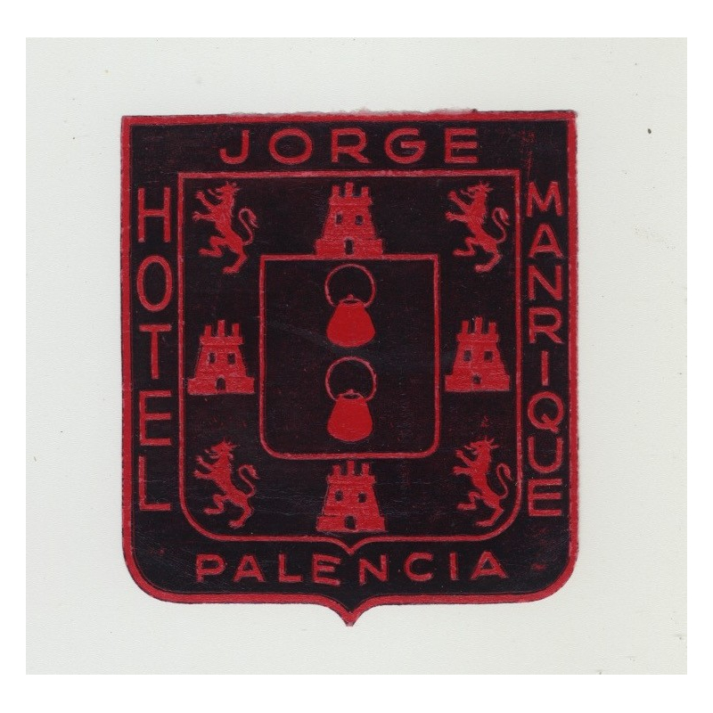 Hotel Jorge Manrique - Palencia / Spain (Vintage Luggage Label)