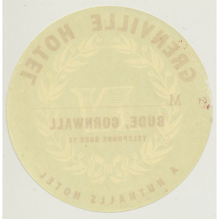 Grenville Hotel - Bude, Cornwall / Great Britain (Vintage Luggage Label)