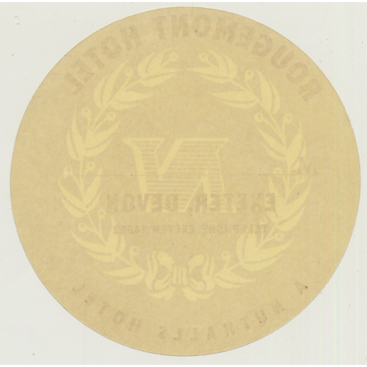 Rougemont Hotel - Exeter, Devon / Great Britain (Vintage Luggage Label)