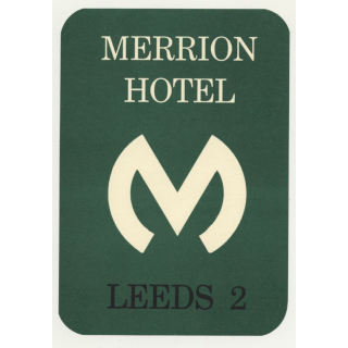 Merrion Hotel - Leeds / Great Britain (Vintage Luggage Label)