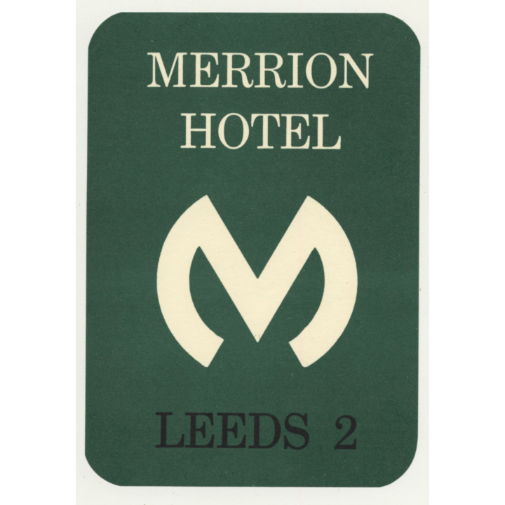 Merrion Hotel - Leeds / Great Britain (Vintage Luggage Label)