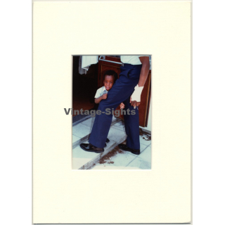 Lydia Nash / Bruxelles: Crying Boy Holds On To Daddy (Vintage Photo 1980s/1990s)