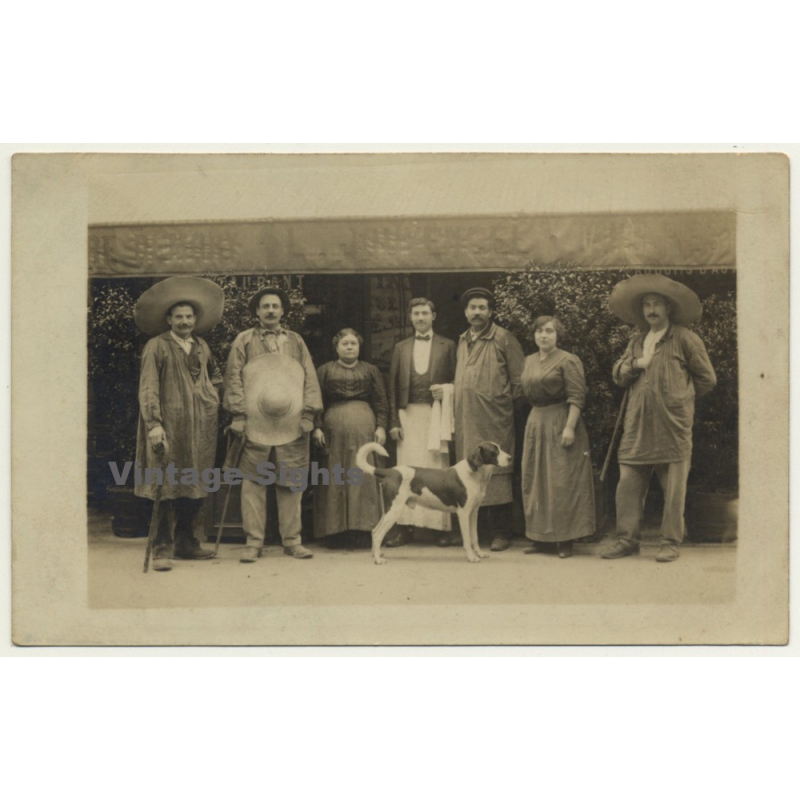 Demory & L. Jouvencel Vins Restaurant / Biaude - Oversea? (Vintage RPPC ~1910)