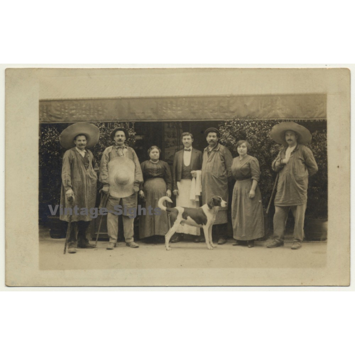 Demory & L. Jouvencel Vins Restaurant / Biaude - Oversea? (Vintage RPPC ~1910)