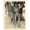 Congo - Belge: 2 Elder Indigenous Females / Tribal Painting - Baby (Vintage Photo ~1950s)