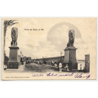 Cairo / Egypt: Street Scene - Donkey - Mosque (Vintage Postcard 1905)