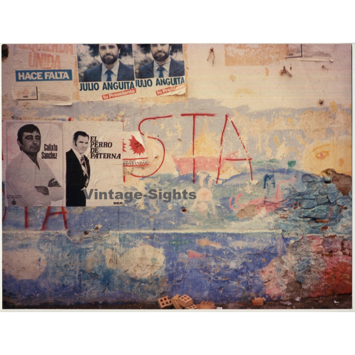 Lydia Nash / Bruxelles: Casa Con Carteles *2 (Vintage Photo 1980s/1990s ~ DIN A3)