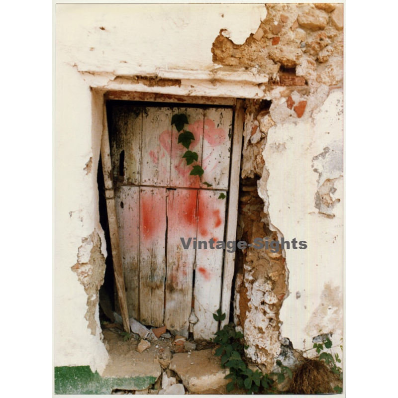 Lydia Nash / Bruxelles: Puerta Vieja Con Graffiti (Vintage Photo 1980s/1990s ~ DIN A3)