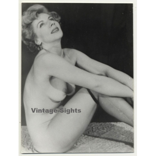 Classy Nude Woman On Carpet / Daydreaming (Vintage Photo B/W 1965)