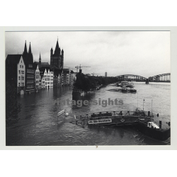 50679 Köln / Cologne - Deutzer Brücke / Bridge - View On 1982 High Water (Vintage Photo)