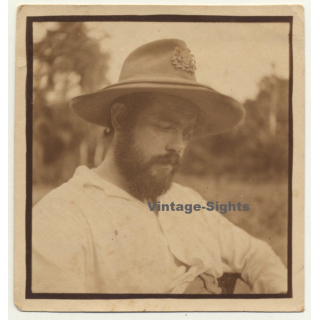 Congo Belge: Portrait Of Belgian Colonial Master / Hat (Vintage Photo 1933)