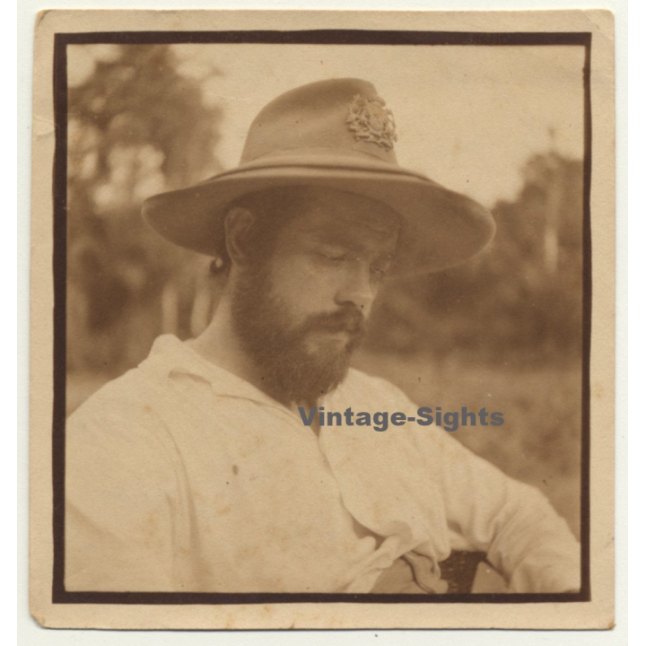 Congo Belge: Portrait Of Belgian Colonial Master / Hat (Vintage Photo 1933)