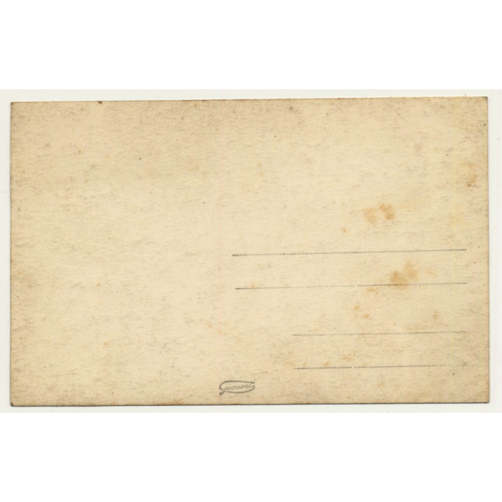 Young Woman With Lace Hat & Fur Stola (Vintage RPPC Gevaert ~1910s/1920s)