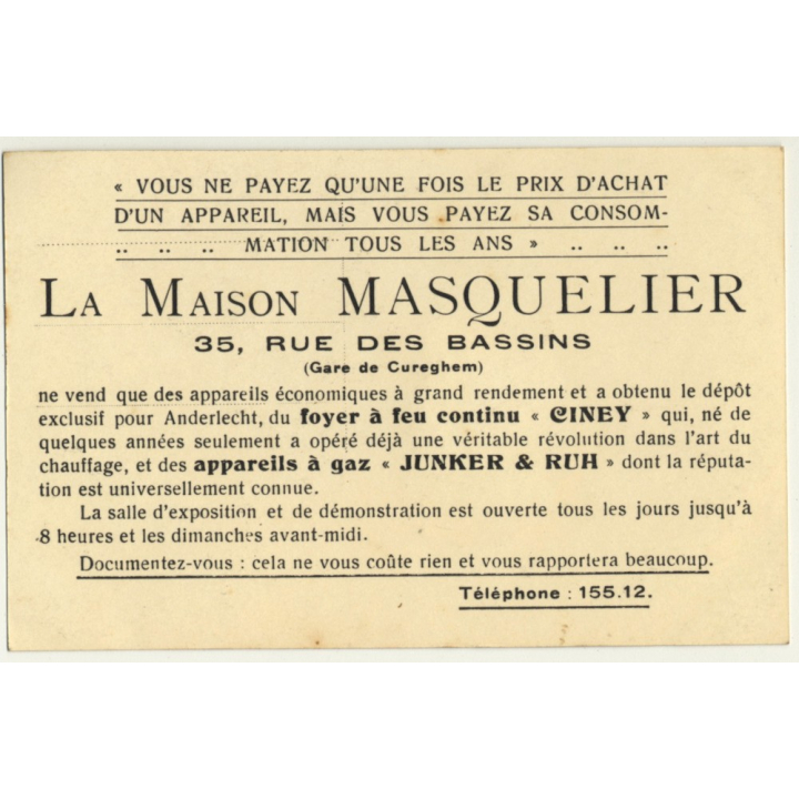 Female Portrait / La Maison Masquelier - Junker & Ruh (Vintage Advertisment Photo Card)