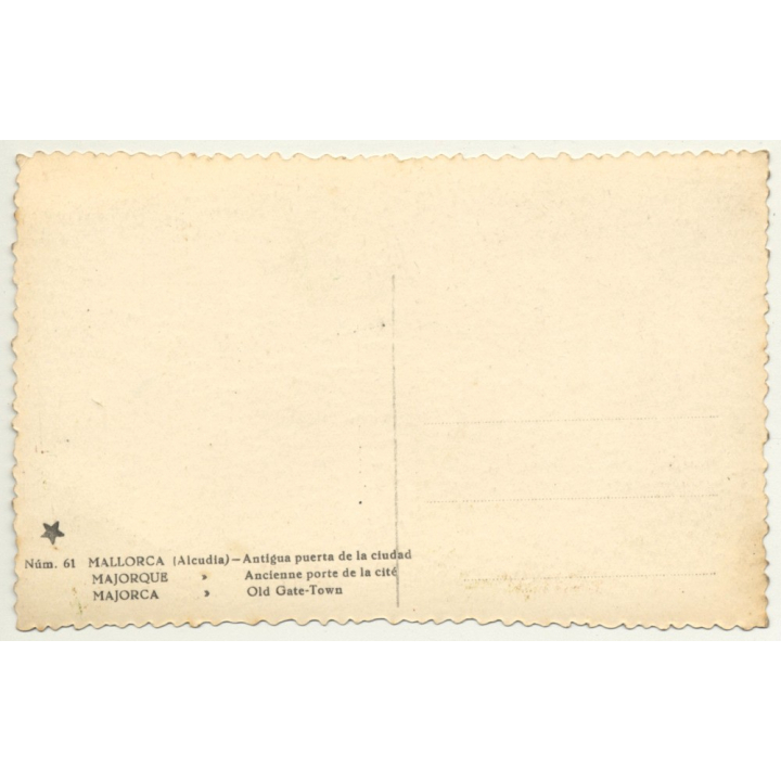 Alcudia / Mallorca: Antigua Puerta De La Ciudad / Old Gate Town (Vintage RPPC ~1950s)