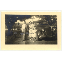 Congo Belge: Family In Front Of Ford 48 Coupe *1 (Vintage RPPC ~1930s)