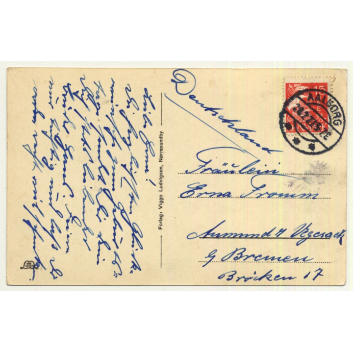 Toftlund / Denmark: Street View - Old Houses - Chimney (Vintage Postcard 1918)