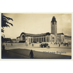 Helsinki / Finland: Rautatieasema - Train Station (Vintage RPPC Gelatin Silver)