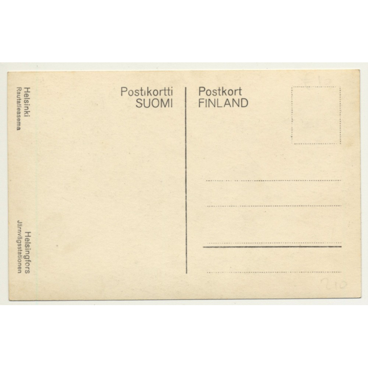 Helsinki / Finland: Rautatieasema - Train Station (Vintage RPPC Gelatin Silver)
