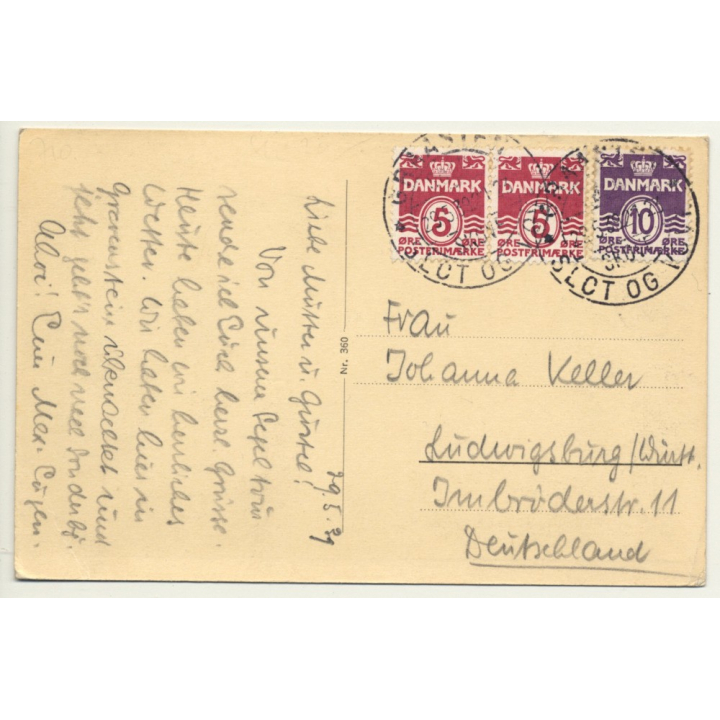 Graasten - Gråsten / Denmark: Town View Over Lake (Vintage Postcard 1939)